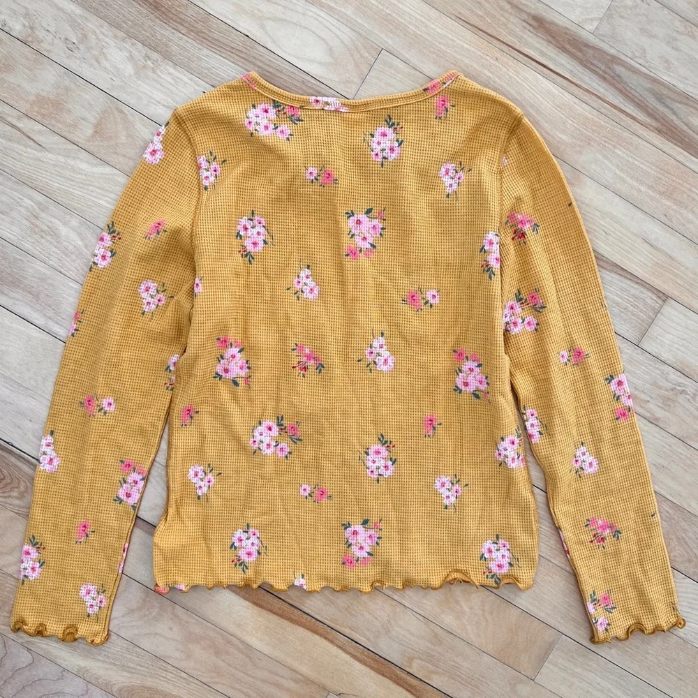 NWT Old Navy Floral Waffle Henley- Size XL